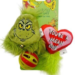 THE GRINCH  3 pack Cat Toys ( Catnip inside)